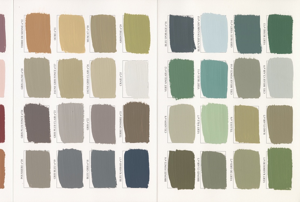 Nuancier triptyque de 49 couleurs calmes